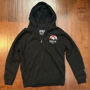 Key Street Men’s Black Zip Up Streetwear Hoodie, Size Large, NWOT